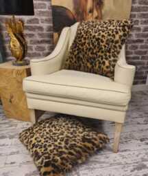 Golden Leopard Faux Fur Cushion Cover - Luxury Animal Print Pillow