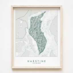 Harstine Island Map Hand Drawn Topographic Washington Bathymetric Drawing - Art Print Home Gift Puget Sound Vacation Rental Decor - thumbnail 1