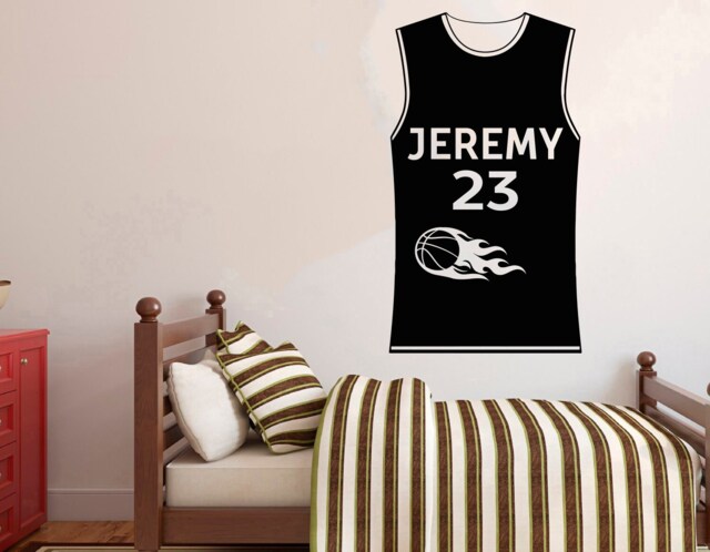 Personalized Basketball Jersey Wall Decal Custom Name Vinyl Sticker 2262 - image 1
