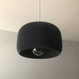 Lisboa Hanging Lamp Shade - Modern Pendant Light With Fluted Design Minimalist Ceiling Sustainable Lighting - thumbnail 1