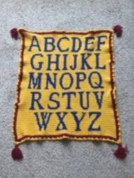 Crochet Baby Alphabet Blanket - Warm Thick & Cozy Machine Washable Customization Available Made To Order