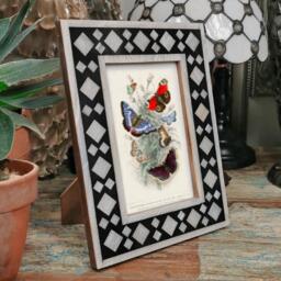 "Handcrafted Pearlescent Resin Photo Frame Boho Home Decor - 6""x4" - thumbnail 1