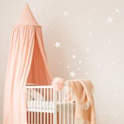 Gold Star & Dots Vinyl Wall Decal Sticker Decor, Gold Stars, Nursery Wall Art, Childs Room Star Decals
