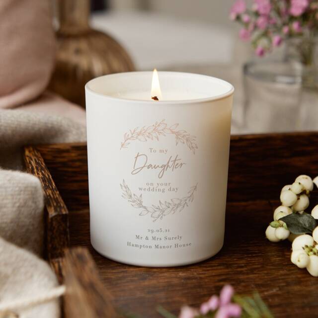 Personalized Daughter Wedding Gift Candle - Engraved Scented - image 1