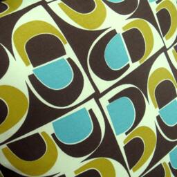 Retro Color Block Pillow Cover Chocolate, Lime & Aqua Organic Cotton - thumbnail 2