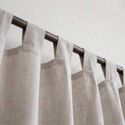Linen Shower Curtain Livingroom Customshower Cafe Design Tietop Eyelet Panels Rod Pocket - thumbnail 3