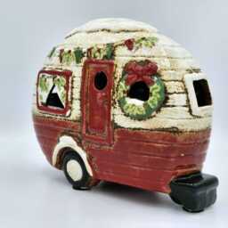 Festive Caravan Ceramic Tea Light Holder - thumbnail 2