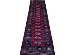 2.6x9 Red Color Bokhara Rug - Runner Hallway Luxury Bukhara Fine Quality Woolen Afghan - thumbnail 1