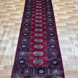 2.6x9 Red Color Bokhara Rug - Runner Hallway Luxury Bukhara Fine Quality Woolen Afghan - thumbnail 2