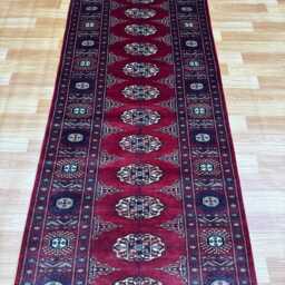 2.6x9 Red Color Bokhara Rug - Runner Hallway Luxury Bukhara Fine Quality Woolen Afghan - thumbnail 3