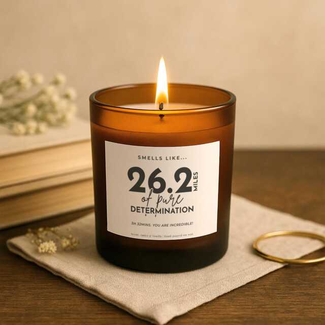 Marathon Gift Candle - 26.2 Miles Finisher Present Funny Running For Runners Personalised Runner Scentily - image 1
