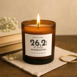 Marathon Gift Candle - 26.2 Miles Finisher Present Funny Running For Runners Personalised Runner Scentily - thumbnail 1