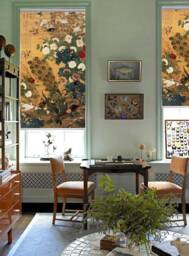 Peacock & Floral Traditional Chinoiserie Art Custom Made Printed Window Or French Door - Ethn31 Roller Blind Regular & Blackout Shade - thumbnail 1