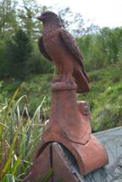 Hawk Bird Roof Finial Half Round Ridge Tile - thumbnail 1