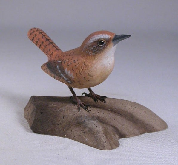 Carolina Wren Original Bird Carving Basswood - image 1