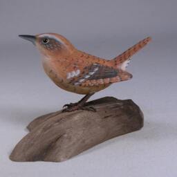 Carolina Wren Original Bird Carving Basswood - thumbnail 2