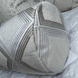 "Geometric Cushion For Bed, Decorative Champagne Pillow 16"" X 6" - thumbnail 3