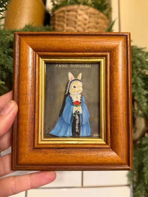 Original Framed Miniature Painting, Anne Bunleyn, Ready To Hang - image 1