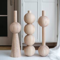 Handmade Wooden Table Legs Set Of 4 Unfinished Baltic Birch, Ash, Oak - thumbnail 3