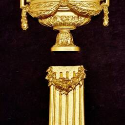 Large Ornate Applique Gilt Or White French Style Decorative Wall Furniture Onlay Moulding Pediment Plastic Urn Basket Decoration - thumbnail 3