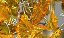 Yellow Floral Pendant Light Handmade Resin Flower Ceiling Lamp - thumbnail 2