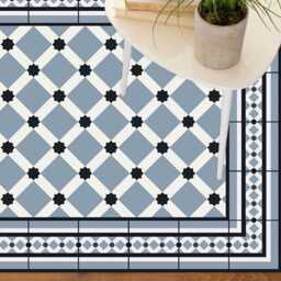 Ethnic Vinyl Floor Mat Moroccan Tile PVC Rug - thumbnail 3