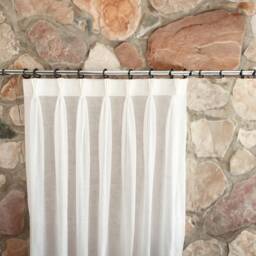 Extra Wide Triple Pinch Pleated Linen Sheer Curtains, Cafe Custom Size Curtain Panels For Living Room, Bedroom