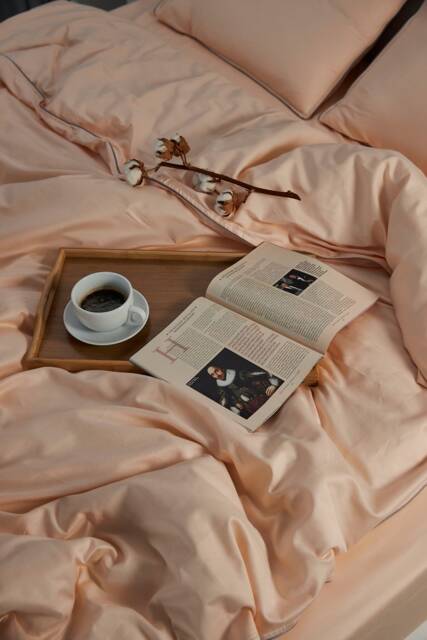 Peach Sateen Duvet Cover 100% Cotton, Oeko-Tex Certified - image 1