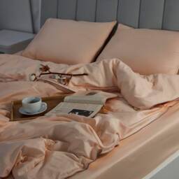 Peach Sateen Duvet Cover 100% Cotton, Oeko-Tex Certified - thumbnail 2