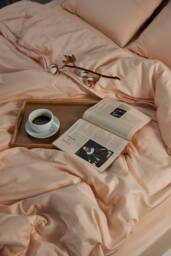Peach Sateen Duvet Cover 100% Cotton, Oeko-Tex Certified