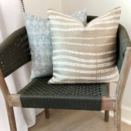 Beige Sand Tribal Striped Shibori Boho Decorative Pillow Cover - thumbnail 3