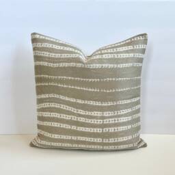 Beige Sand Tribal Striped Shibori Boho Decorative Pillow Cover - thumbnail 2