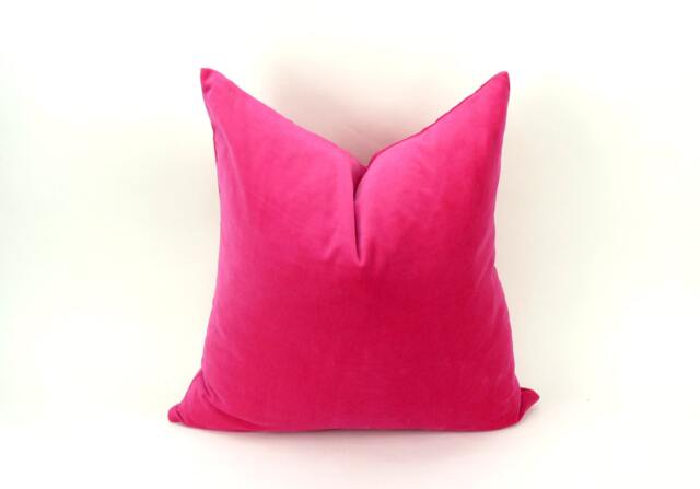 Cerise Pink Velvet Pillow Case // Hot Cushion Cover Bright - image 1