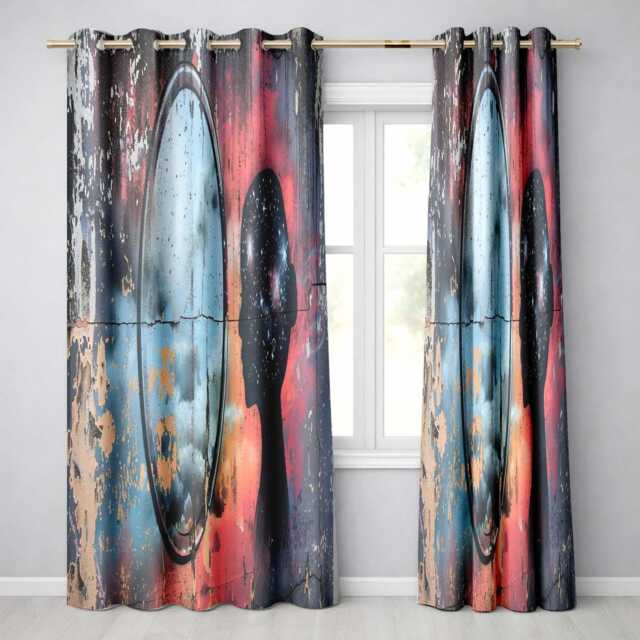 Cosmic Mind Female Silhouette Mirror Reflection Stylish Artwork For Bedroom Decor Readymade Eyelet Ring Top Thermal 100% Blackout Curtains - image 1