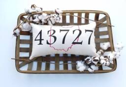 Personalized Zip Code Pillow Rustic New Home Gift - thumbnail 1