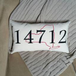 Personalized Zip Code Pillow Rustic New Home Gift - thumbnail 3