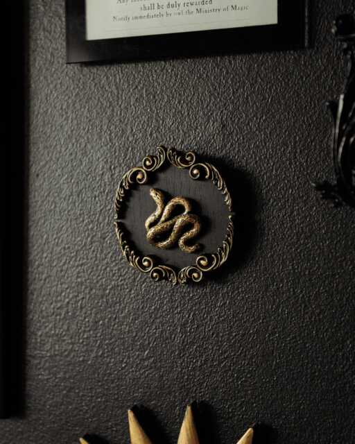 Ornate Snake Gap Filler For Goth Gallery Walls/Handmade Gothic Wall Decor Witchy Dark Academia Gift Alternative Mini Sculpture - image 1