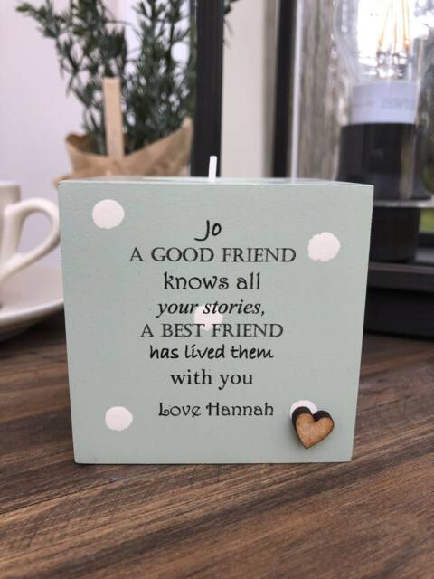 Shabby Personalised Chic Special Best Friend Candle Gift Birthday Present Any Name You Would Like - image 1