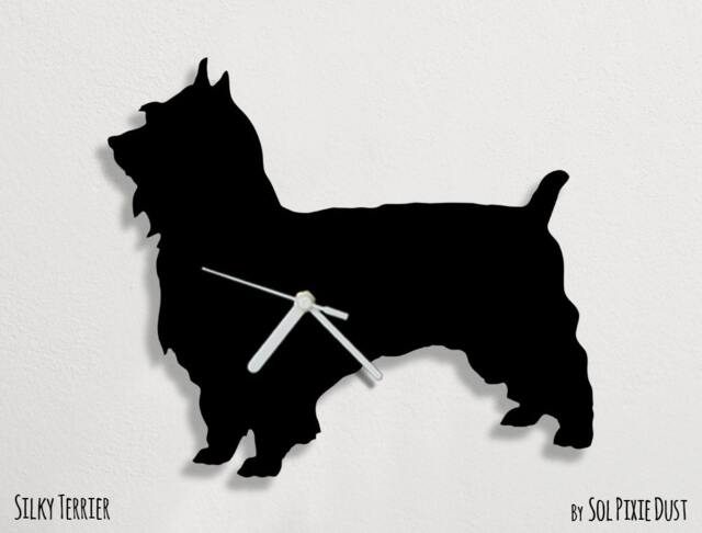 Silky Terrier Dog - Wall Clock Silhouette - image 1
