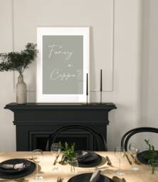 Fancy A Cuppa Kitchen Print - Wall Art Quote Poster Decor Sign - thumbnail 1
