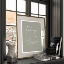 Fancy A Cuppa Kitchen Print - Wall Art Quote Poster Decor Sign - thumbnail 3