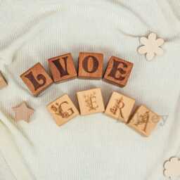 Personalised Wooden Baby Name Blocks, Party Decorations, First Birthday Gift, Letter Nursery Decor - thumbnail 4