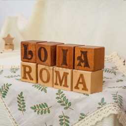 Personalised Wooden Baby Name Blocks, Party Decorations, First Birthday Gift, Letter Nursery Decor - thumbnail 2