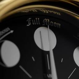 Handmade Prestige Moon Phase Clock in Solid Brass With A Jet Black Dial Created With A Mirrored Backdrop - thumbnail 3