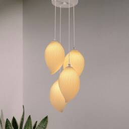 Modern Wavy Pendant Lampshade Elegant Chandelier, 3D Printed Hanging Lamp For Dining Room - thumbnail 2