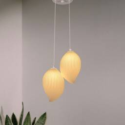 Modern Wavy Pendant Lampshade Elegant Chandelier, 3D Printed Hanging Lamp For Dining Room - thumbnail 3