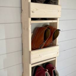 1M Vertical Shoe Organiser - Space Saving Natural Wood - Out Of Stock - thumbnail 2