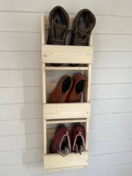 1M Vertical Shoe Organiser - Space Saving Natural Wood - Out Of Stock - thumbnail 1