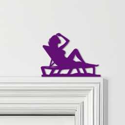 Door Topper Woman Sunbathing Various Colours Top Of Decorative Sign - Novelty Wall Decor, Frame Art, Art - thumbnail 4