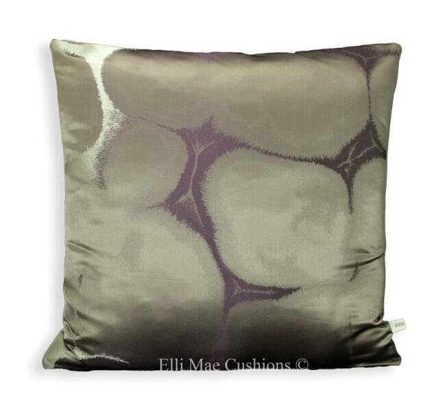 Contemporary Designer Purple Beige Fabric Sofa Throw Cushion Pillow Cover - image 1